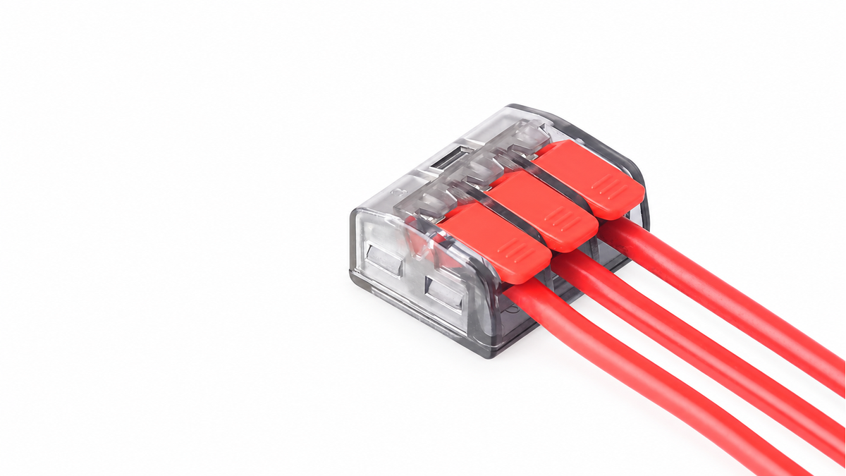 JINH CMK633 lever wire connector with three connected wires